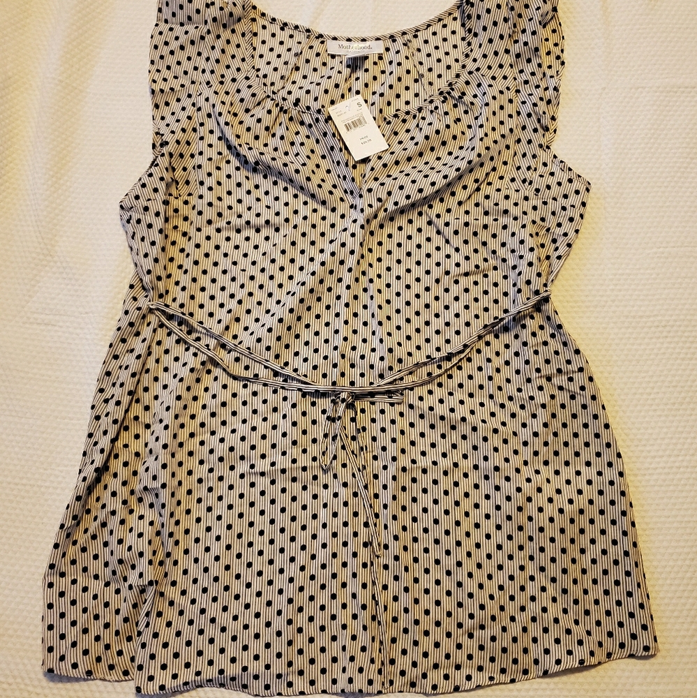 New polka dot maternity blouse
